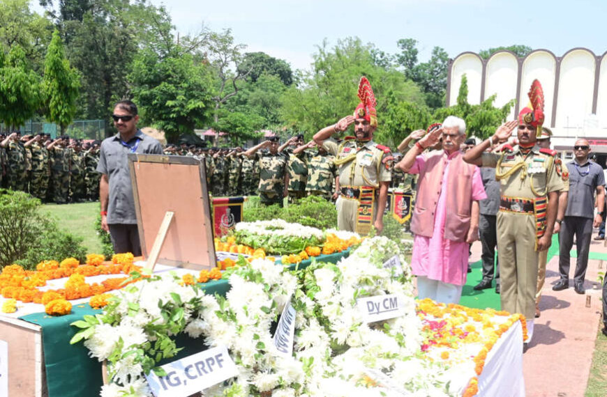 LG, Dy CM joins wreath laying ceremony of BSF Martyr